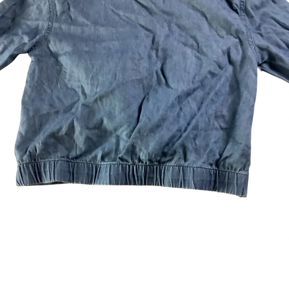 Justice Button Down Shirt‎ Girls 7 Blue Chambray Tie Front Casual School